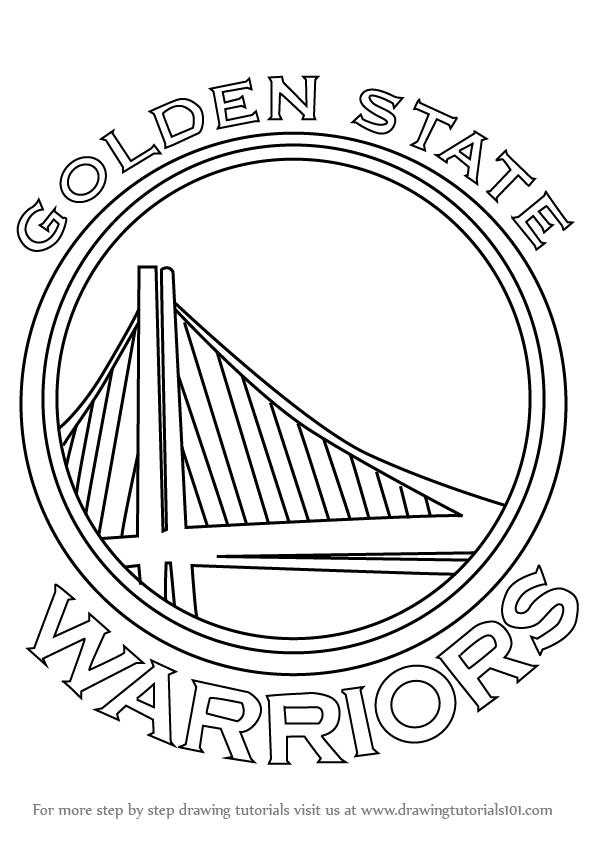 596x842 Learn How To Draw Golden State Warriors Logo (Nba) Step By Step