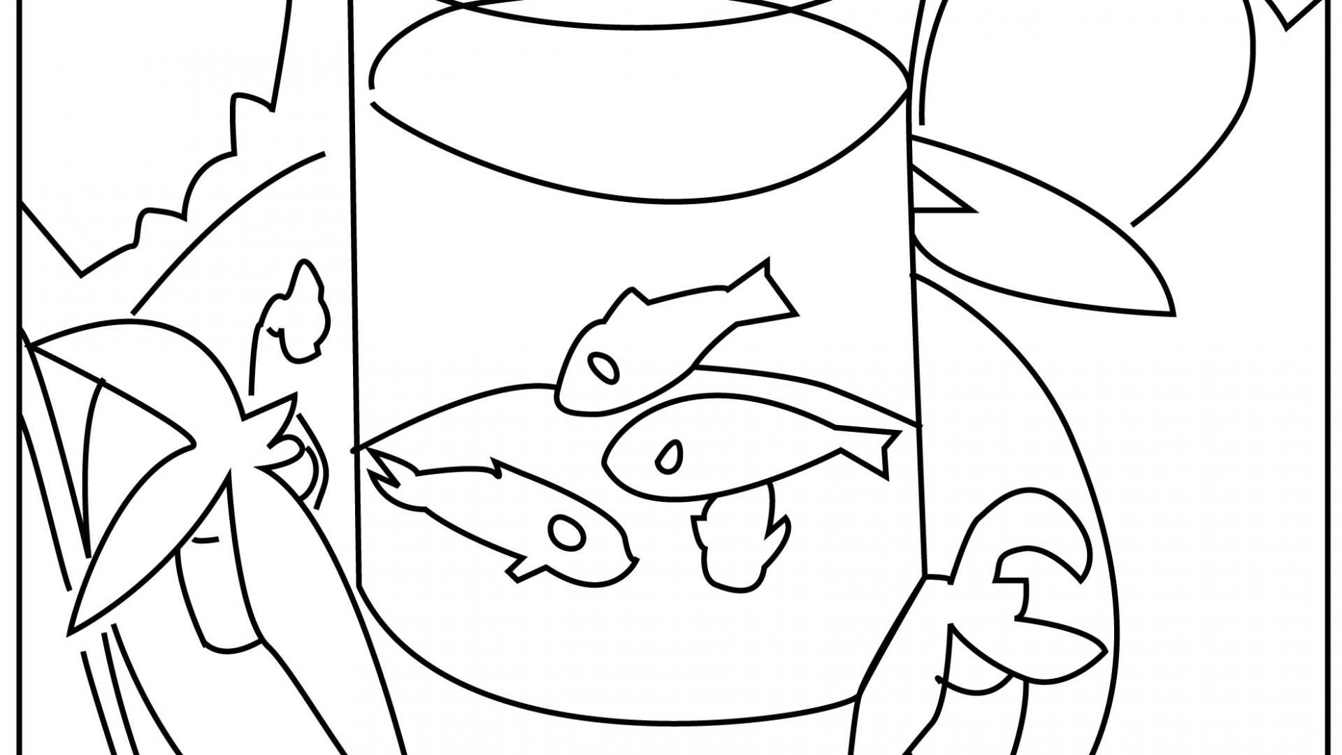 1920x1080 Awesome Gold Fish Coloring Page For Kids Impressive Goldfish Bowl