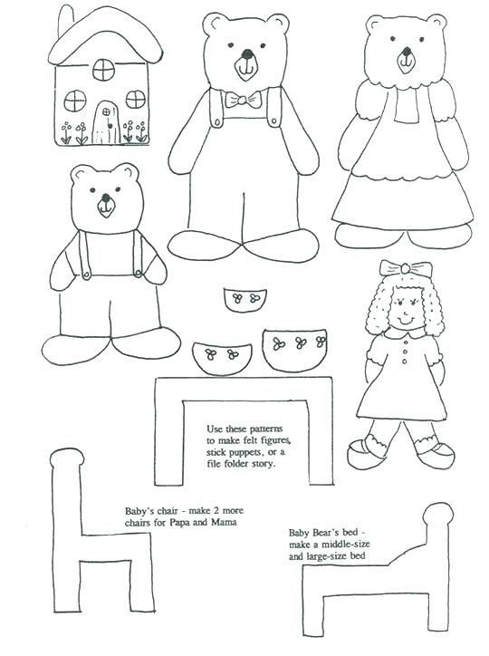 540x724 Goldilocks Coloring Pages Coloring Page Three Bears House And