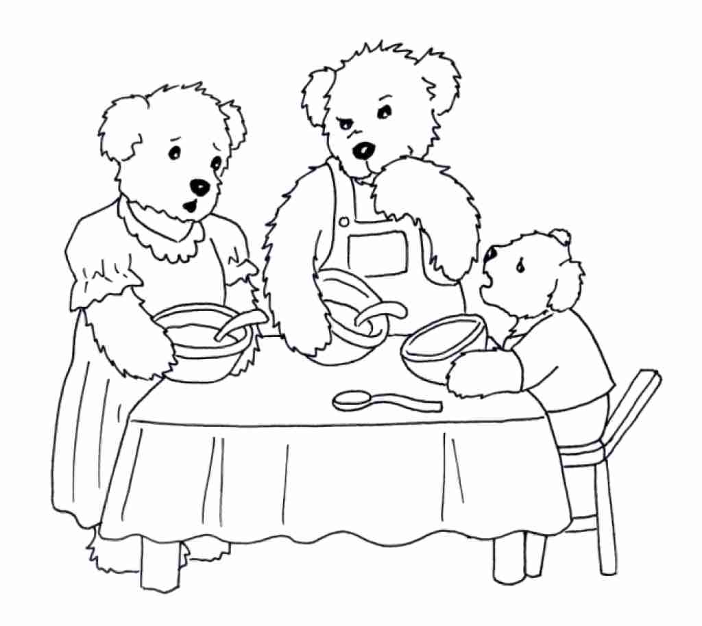 1024x914 The Three Bears Coloring Pages Beautiful Goldilocks And Page