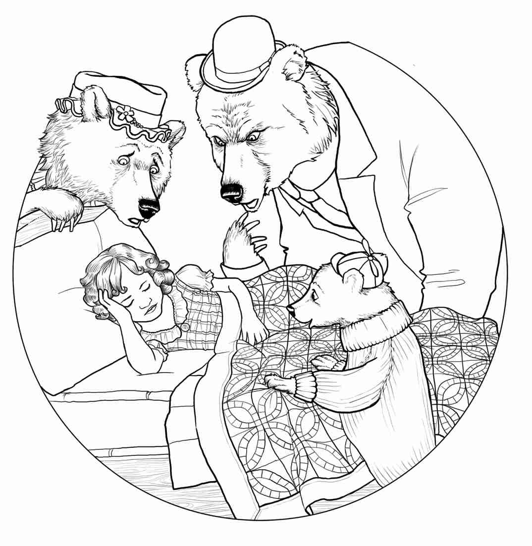 1074x1102 Goldilocks And The Three Bears Coloring Page Olegratiy