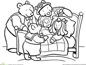 Goldilocks And The Three Bears Coloring Pages Free