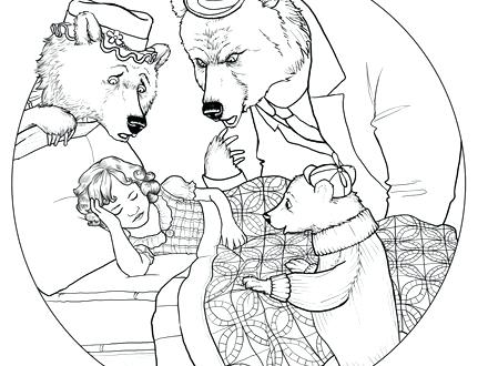 440x330 Goldilocks Coloring Pages Online Story Goldilocks And The Three