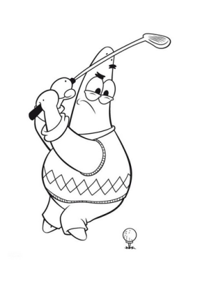 290x410 Golf Golf Ball. Golf Coloring Page. Spongebob Golf Coloring Page