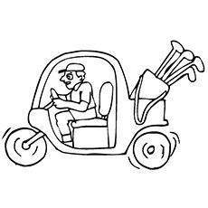 Golf Cart Coloring Page