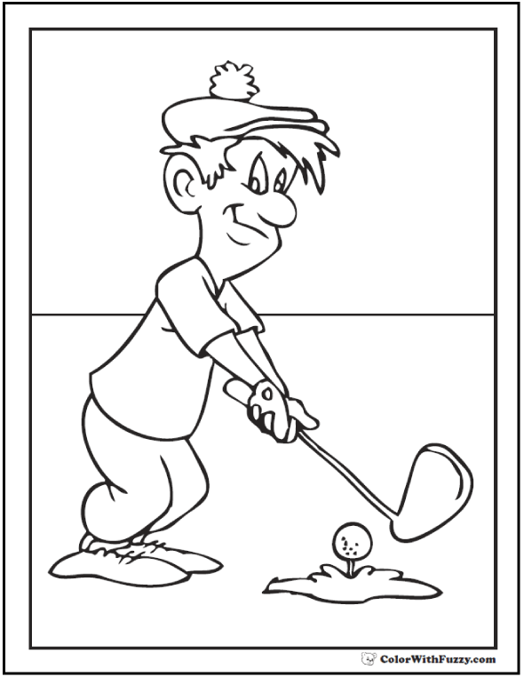 590x762 Golf Coloring Pages Customize And Print Pdf