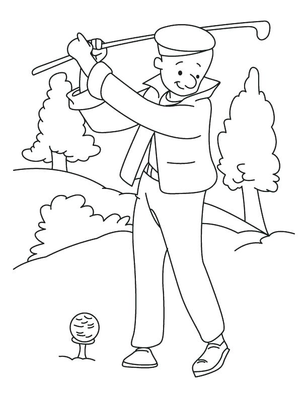 612x792 Golf Coloring Page