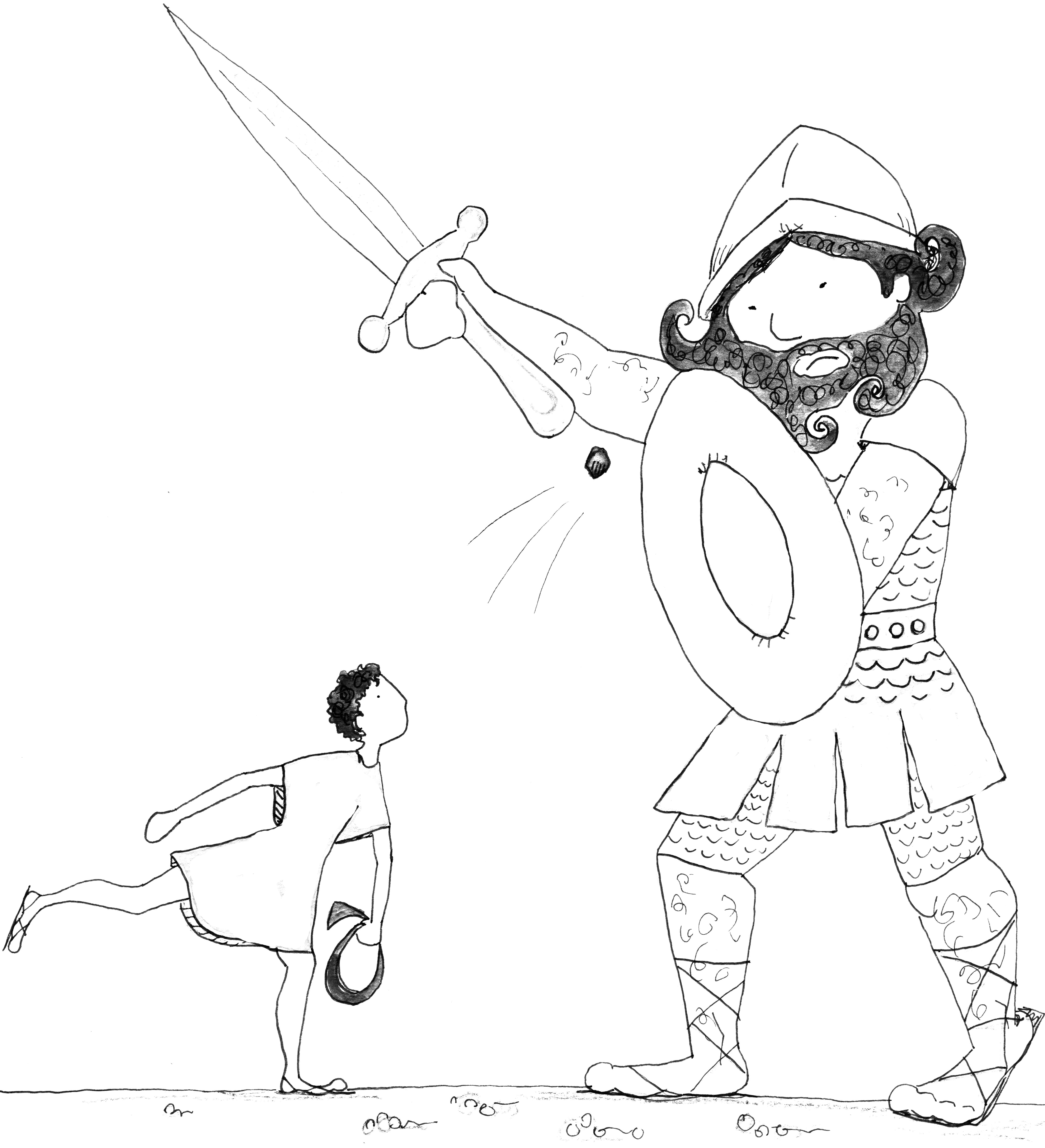 5003x5498 Best David And Goliath Coloring Page 85 In For Kids With Pages
