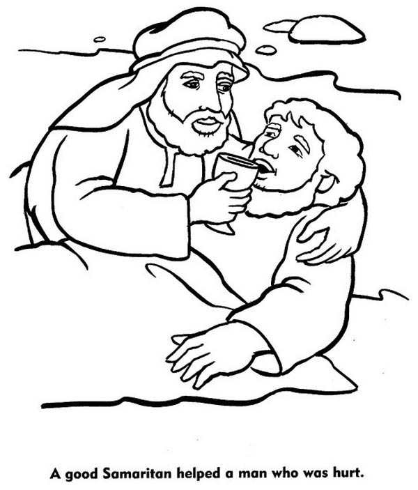 600x703 Good Coloring Pages A Good Samaritan Helped A Man Who Was Hurt