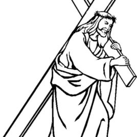 268x268 Good Friday Coloring Pages Jesus Carrying Cross Batch Coloring