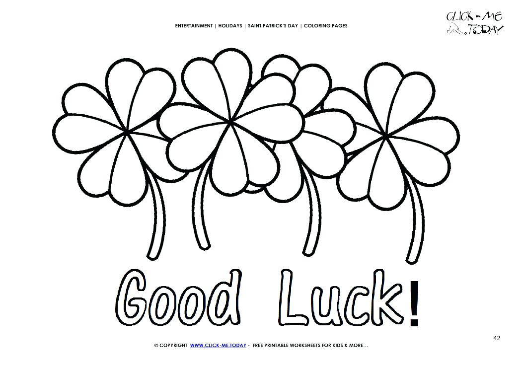 1053x745 Good Luck Coloring Pages St Day Coloring Page Four Leaf Clovers