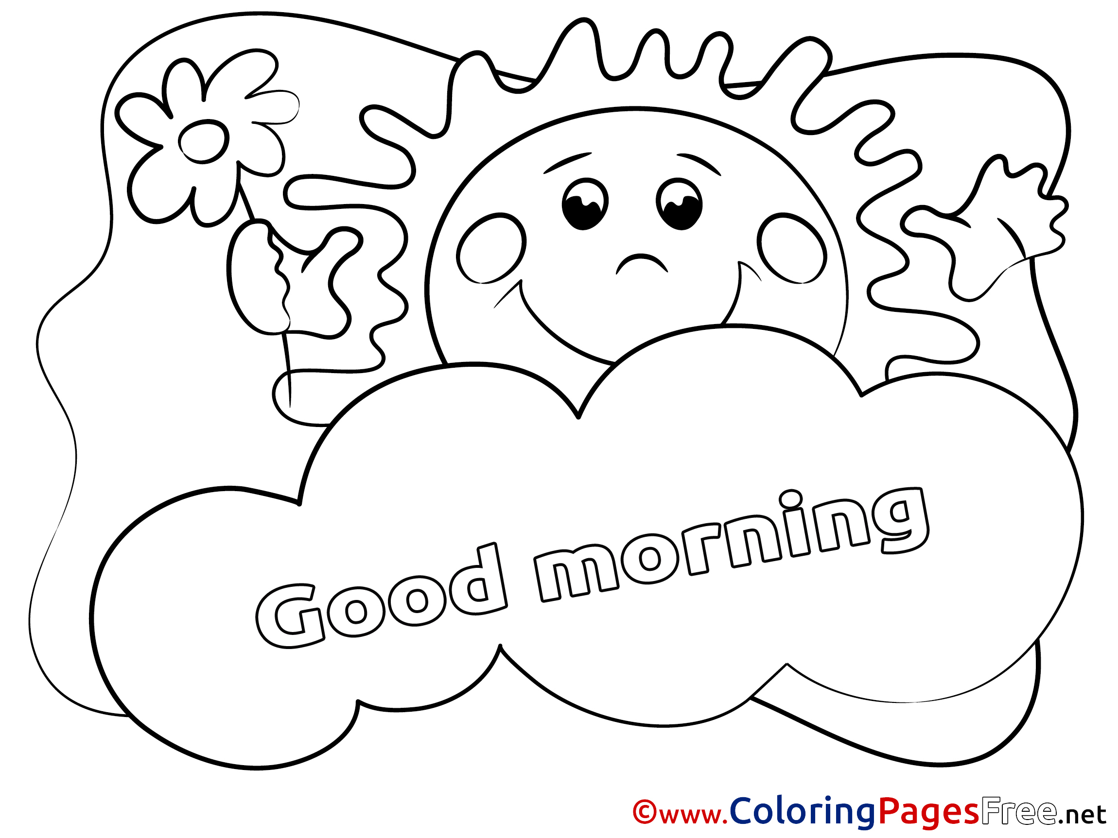 2300x1725 Cloud Free Colouring Page Good Morning