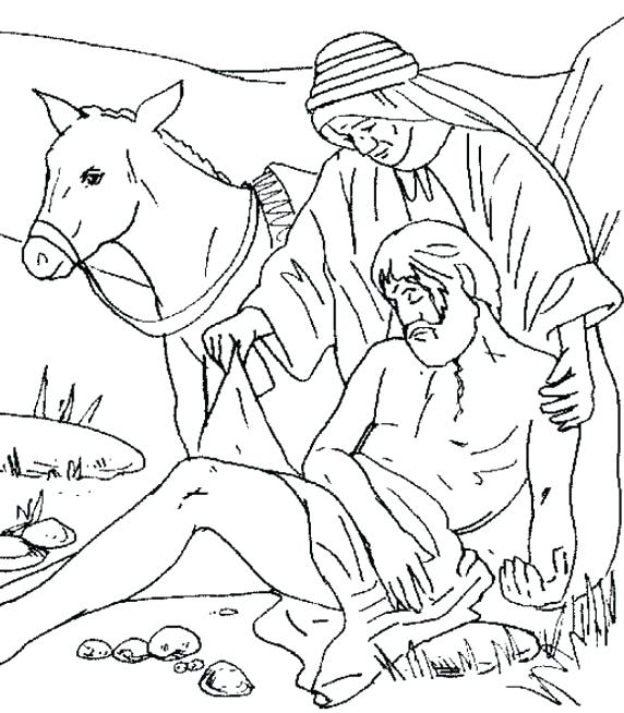 572x654 The Good Samaritan Coloring Page Brilliant The Good Samaritan