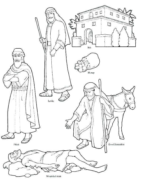 600x780 Good Samaritan Bible Story Coloring Pages Parable Of The Good