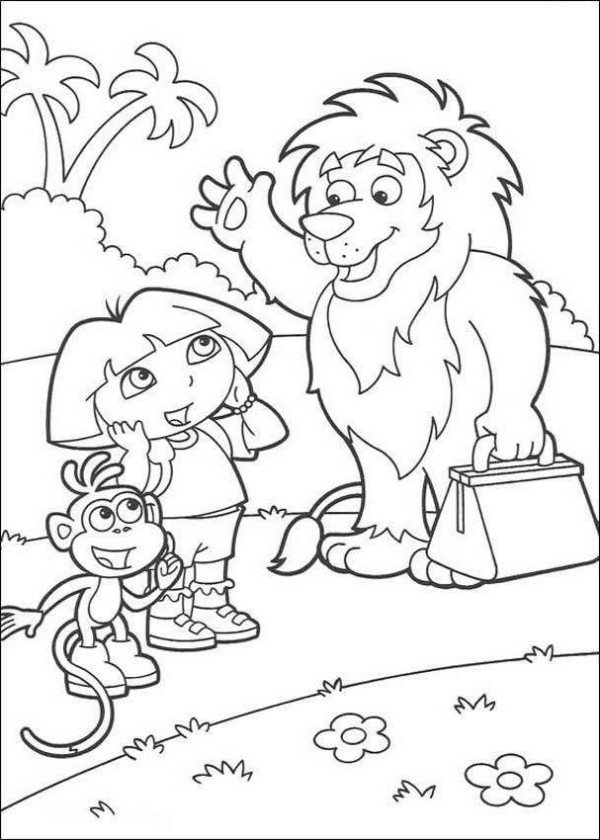 600x840 Goodbye Lion Dora The Explorer Coloring Page