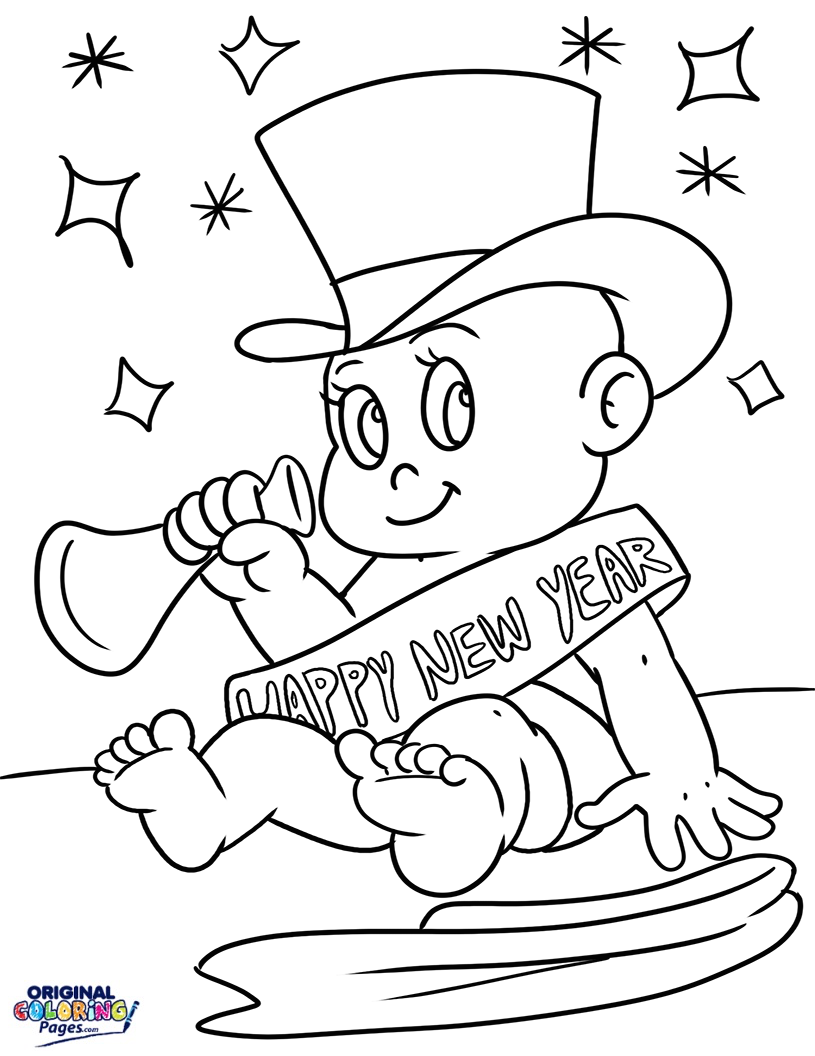 815x1056 New Years Baby New Year Coloring Page Coloring Pages Original