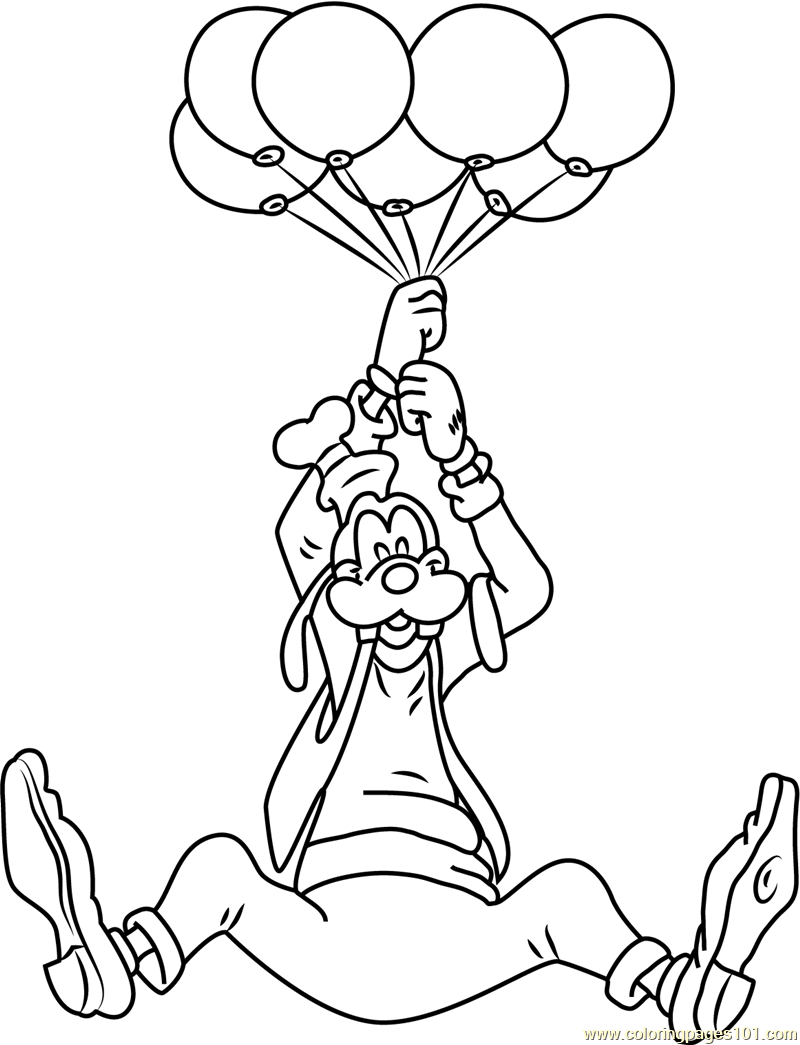 800x1045 Quality Goofy Coloring Pages With Balloons Pag