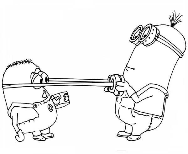 600x491 Phil Pull Dave's Google The Minion Coloring Page Coloring
