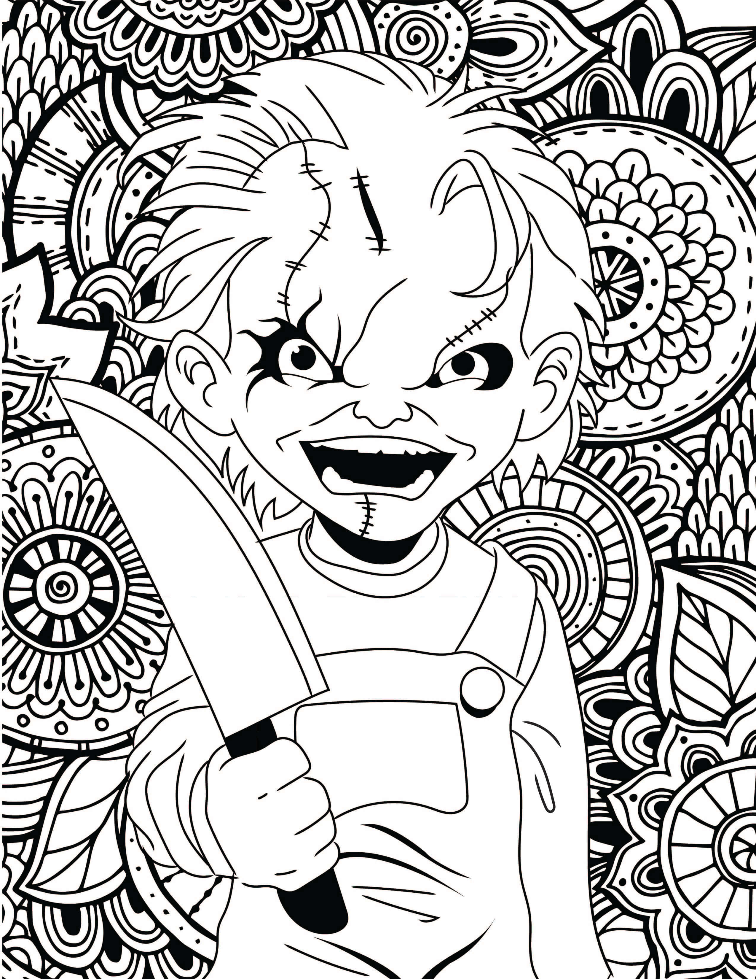 2550x3300 Horror Movies Printable Coloring Pages Costume Supercenter Blog