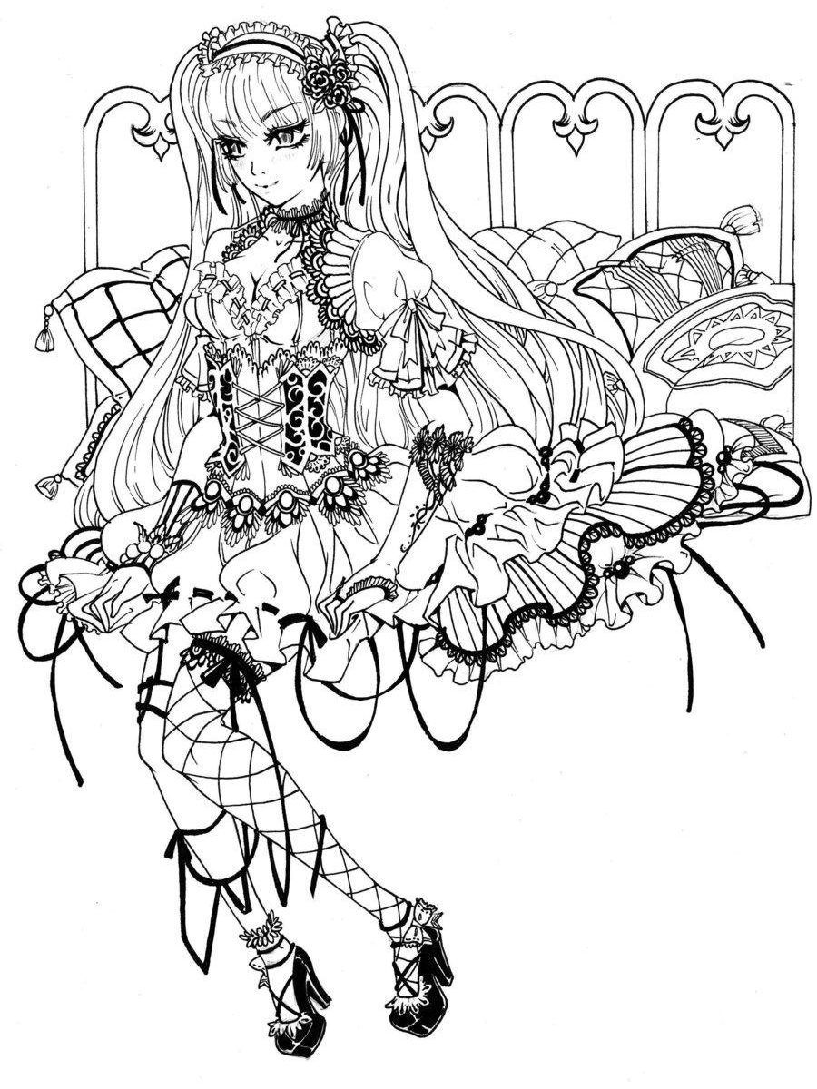 900x1200 Best Gothic Fairy Coloring Page Printable Adult Goth For Styles