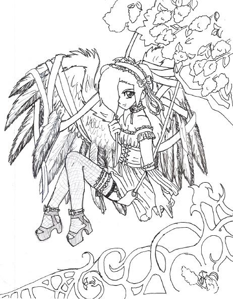 462x591 Creative Design Gothic Coloring Pages For Adults Printable