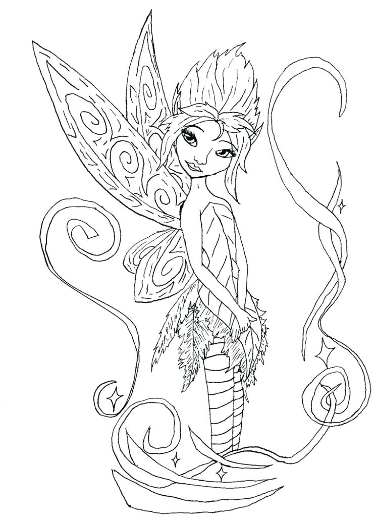 745x1024 Gothic Fairy Coloring Pages