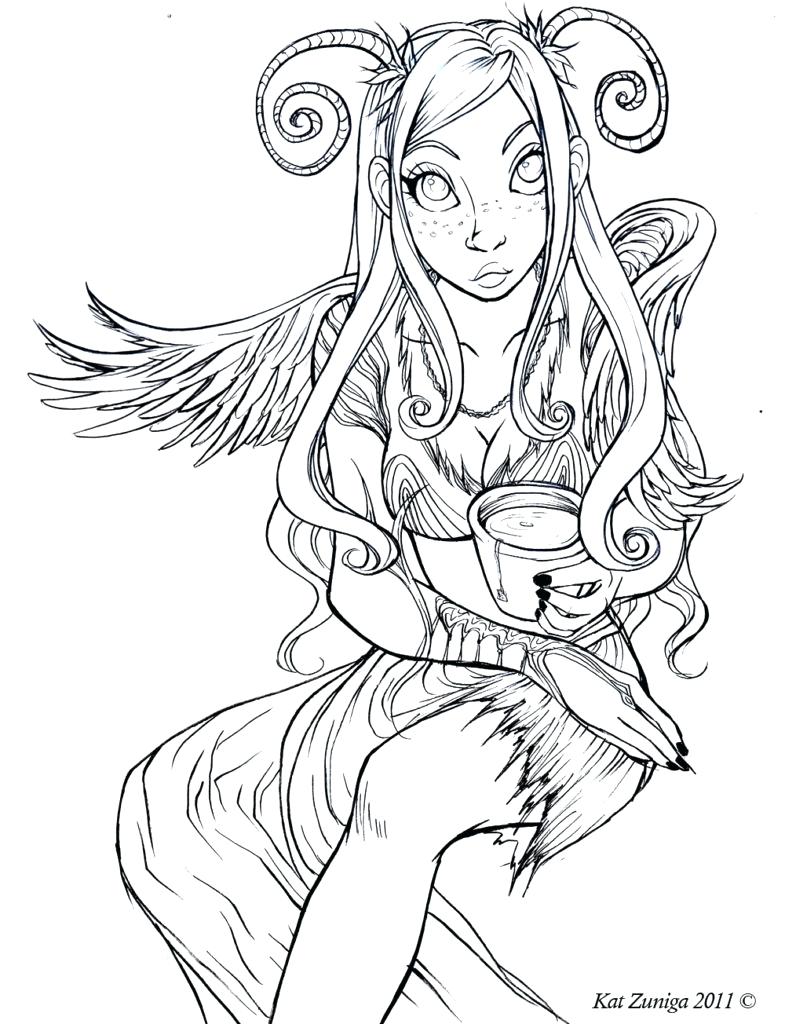 785x1024 Printable Gothic Fairy Coloring Pages