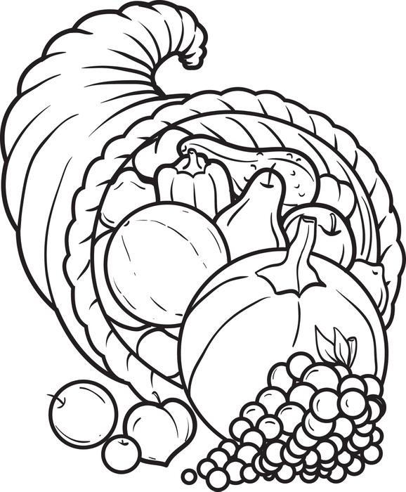 578x700 Cornucopia Coloring Pages
