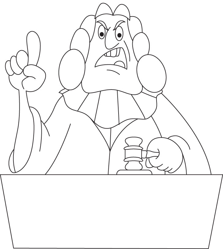 728x812 Judge Coloring Page Judge And Gavel Coloring Page Branches