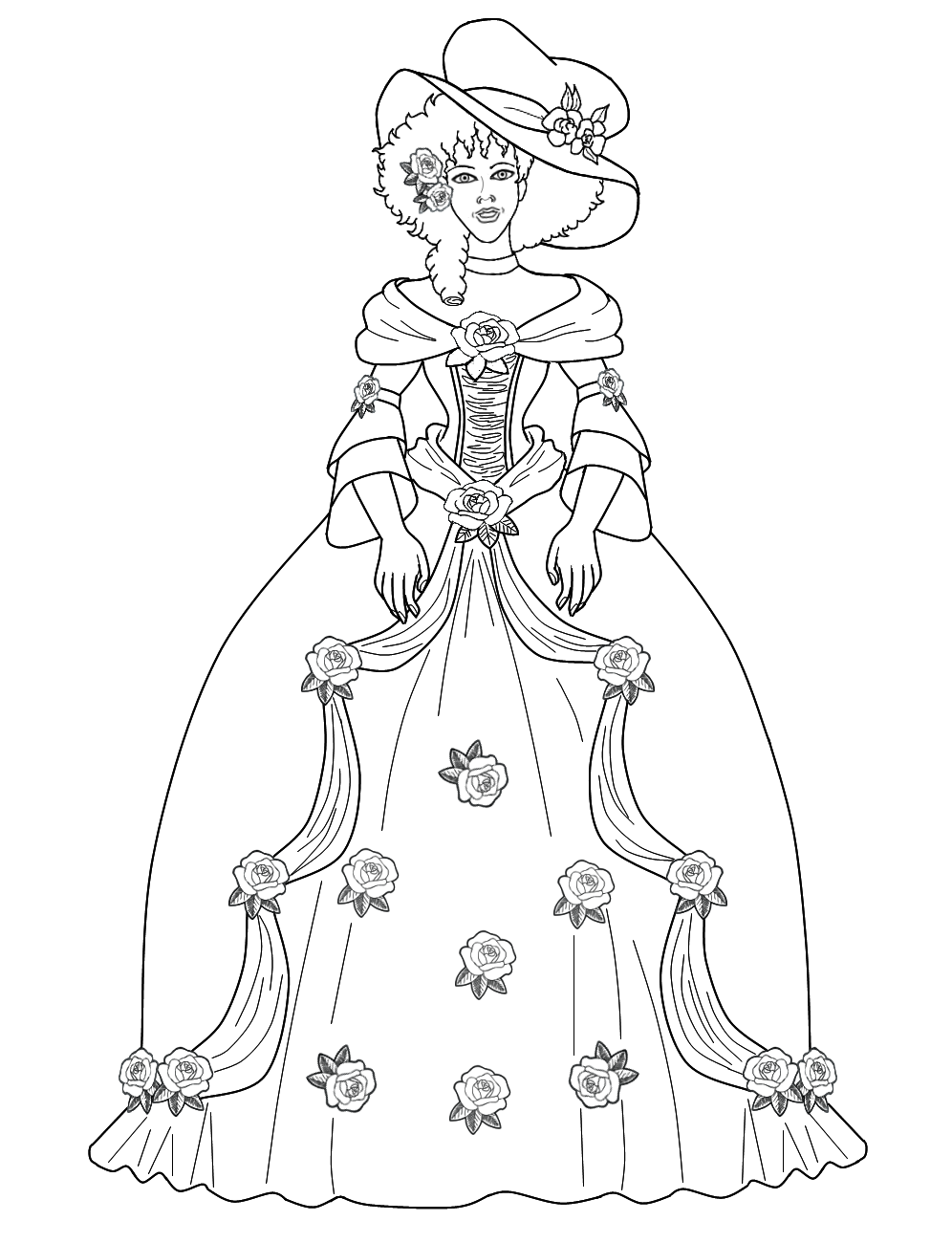 996x1300 Ball Gown Coloring Pages