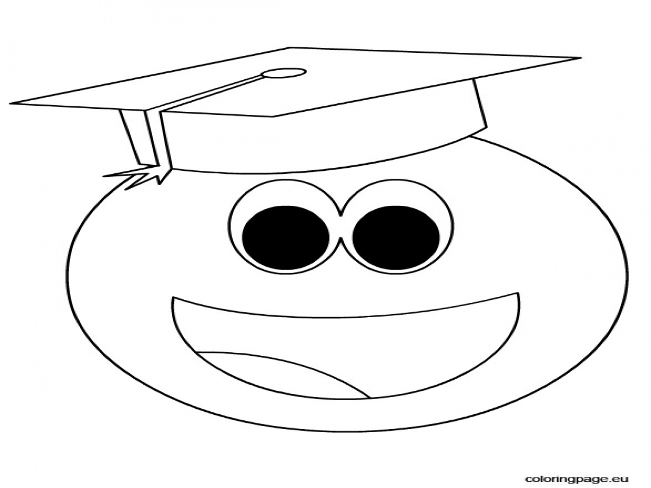 1280x960 Graduation Cap Coloring Smiley Face With Page