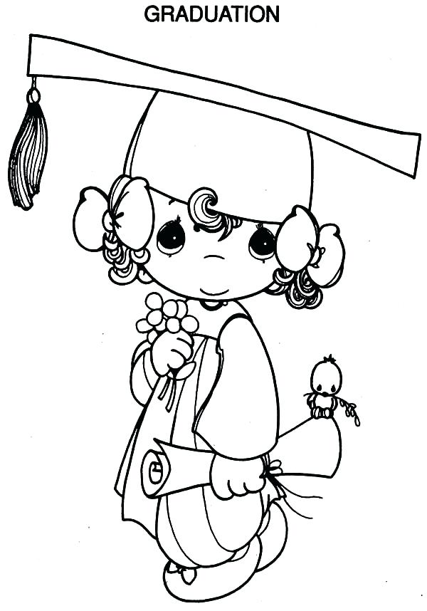 600x858 Graduation Coloring Pages Graduation Little Going To Graduation