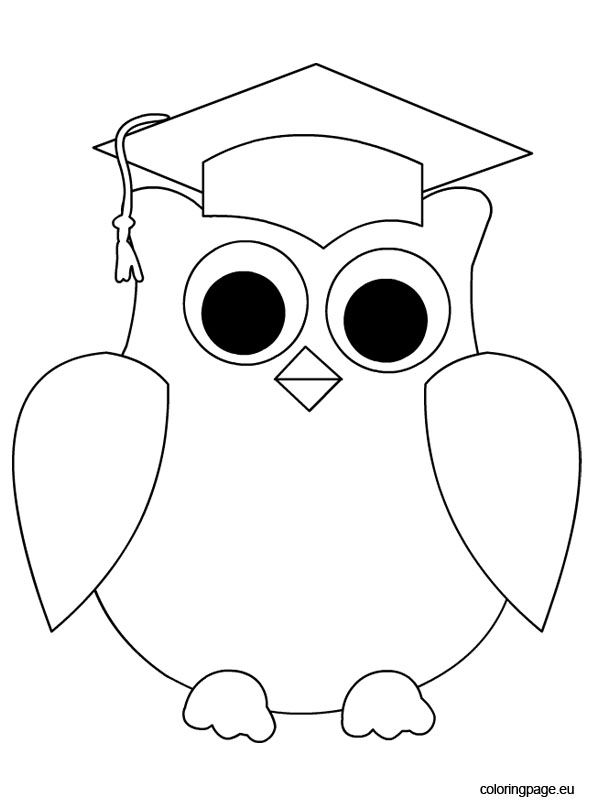 595x804 Owl Graduation Coloring Page