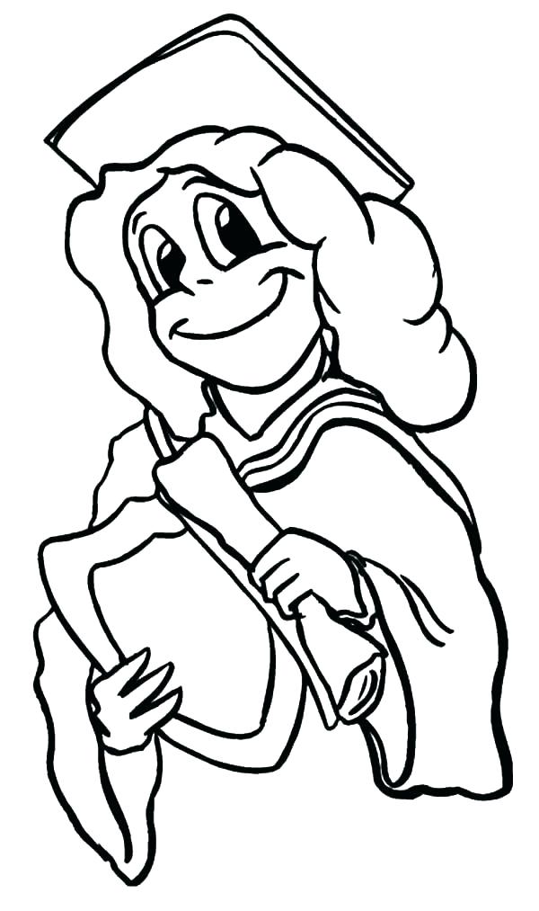600x1013 Graduation Cap Coloring Page Printable