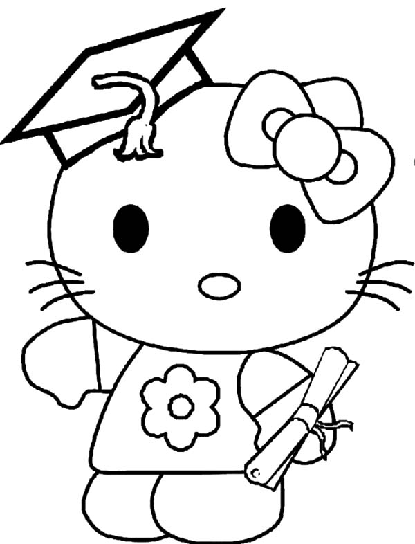 600x786 Hello Kitty Graduation Day Coloring Pages Color Luna