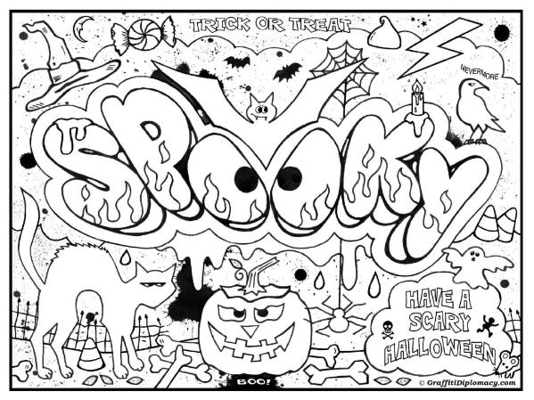 599x449 Graffiti Art Coloring Pages