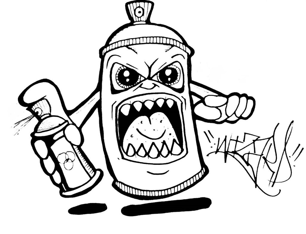 1024x785 Graffiti Spray Can Coloring Pages Graffiti Characters Holding