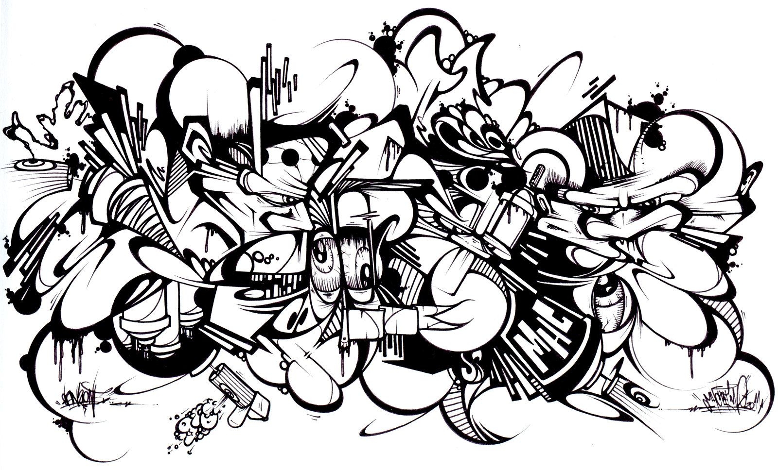 1600x968 Throw Up Graffiti Coloring Pages Free For Adults Adult Letters