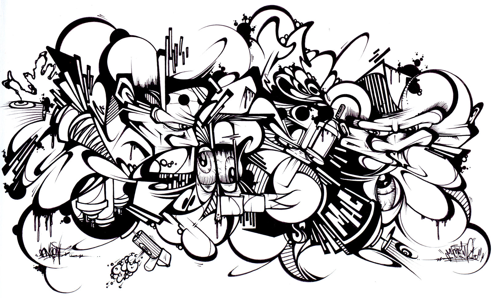 Graffiti Characters Coloring Pages