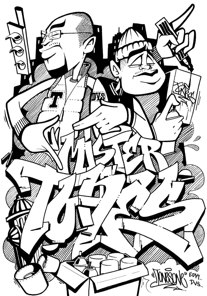 840x1200 Graffiti Characters Coloring Pages Printable Difficult Coloring