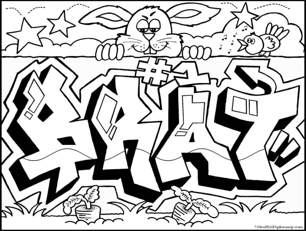 1019x768 Easy Graffiti Coloring Pages Graffiti Coloring Book Because Ys