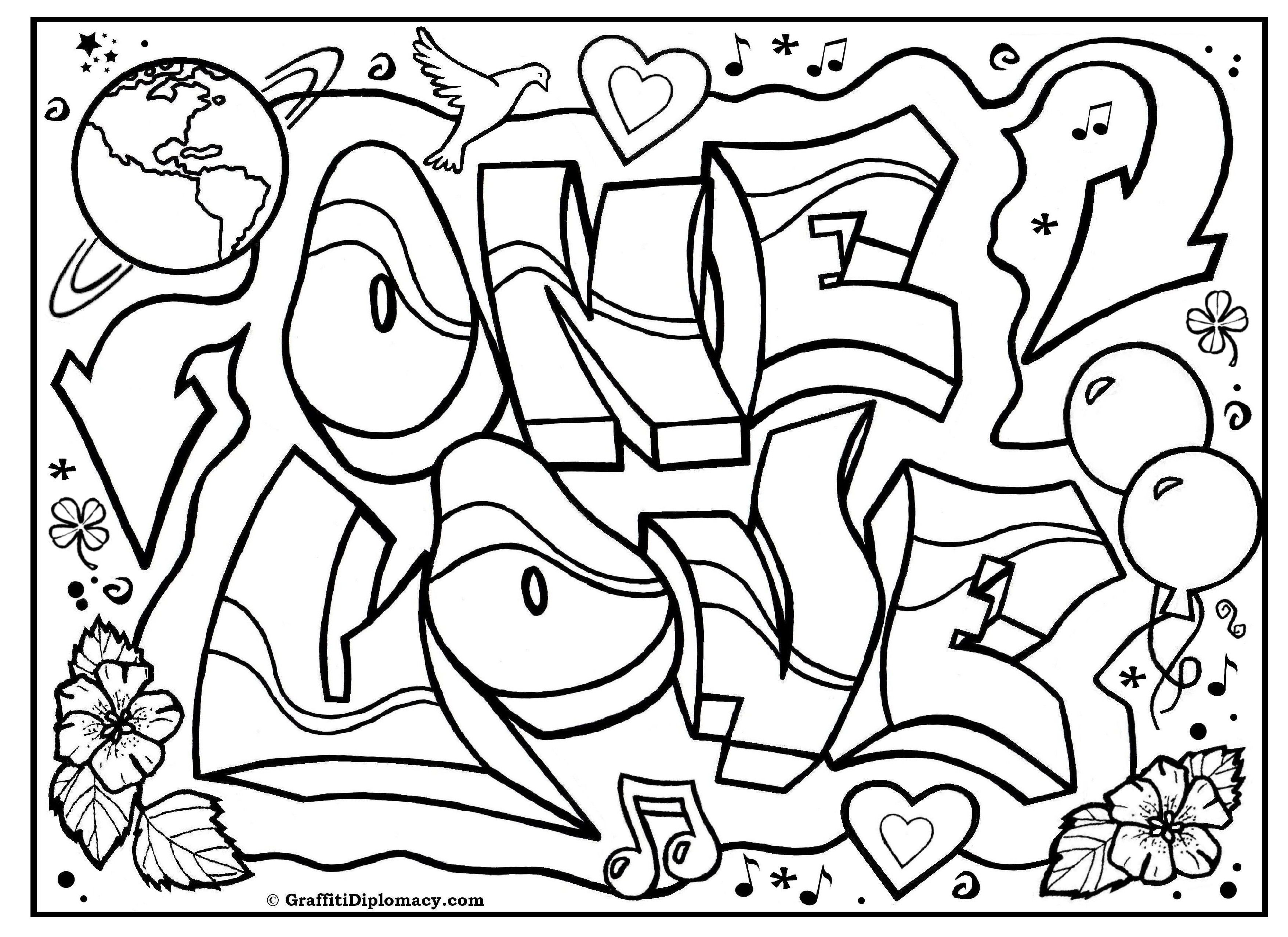Graffiti Coloring Pages For Adults