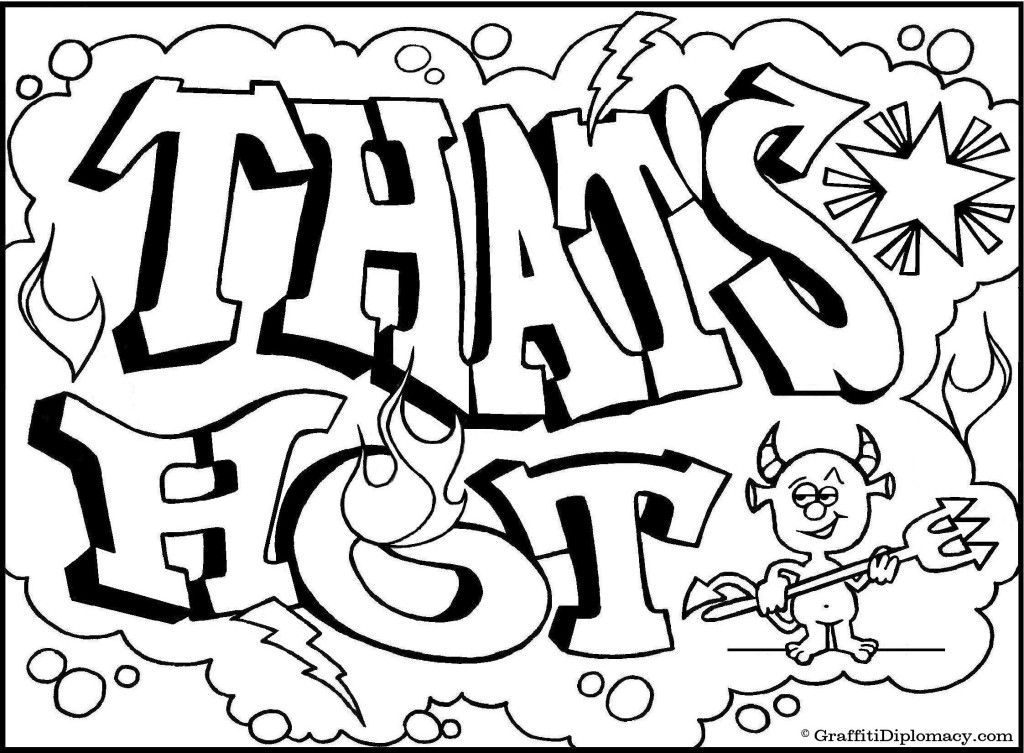 1024x753 Graffiti Creatures Colouring Pages Coloring
