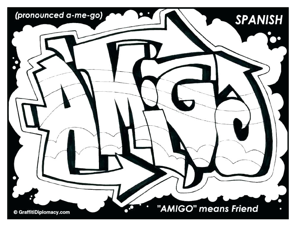 999x768 Graffiti Coloring Pages