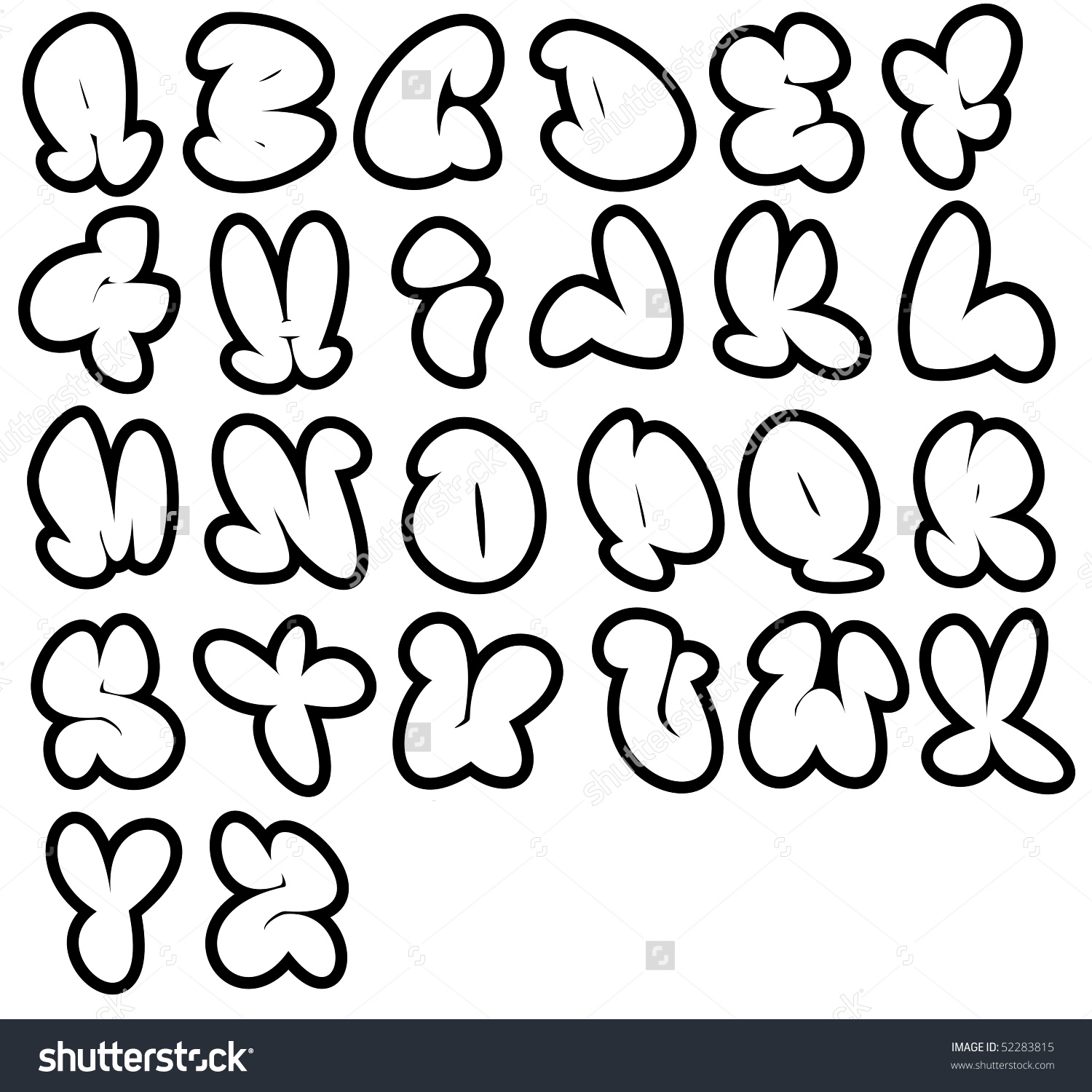 1500x1500 Graffiti Abc Bubble Letters Graffiti Abc Alphabets Az Bubble