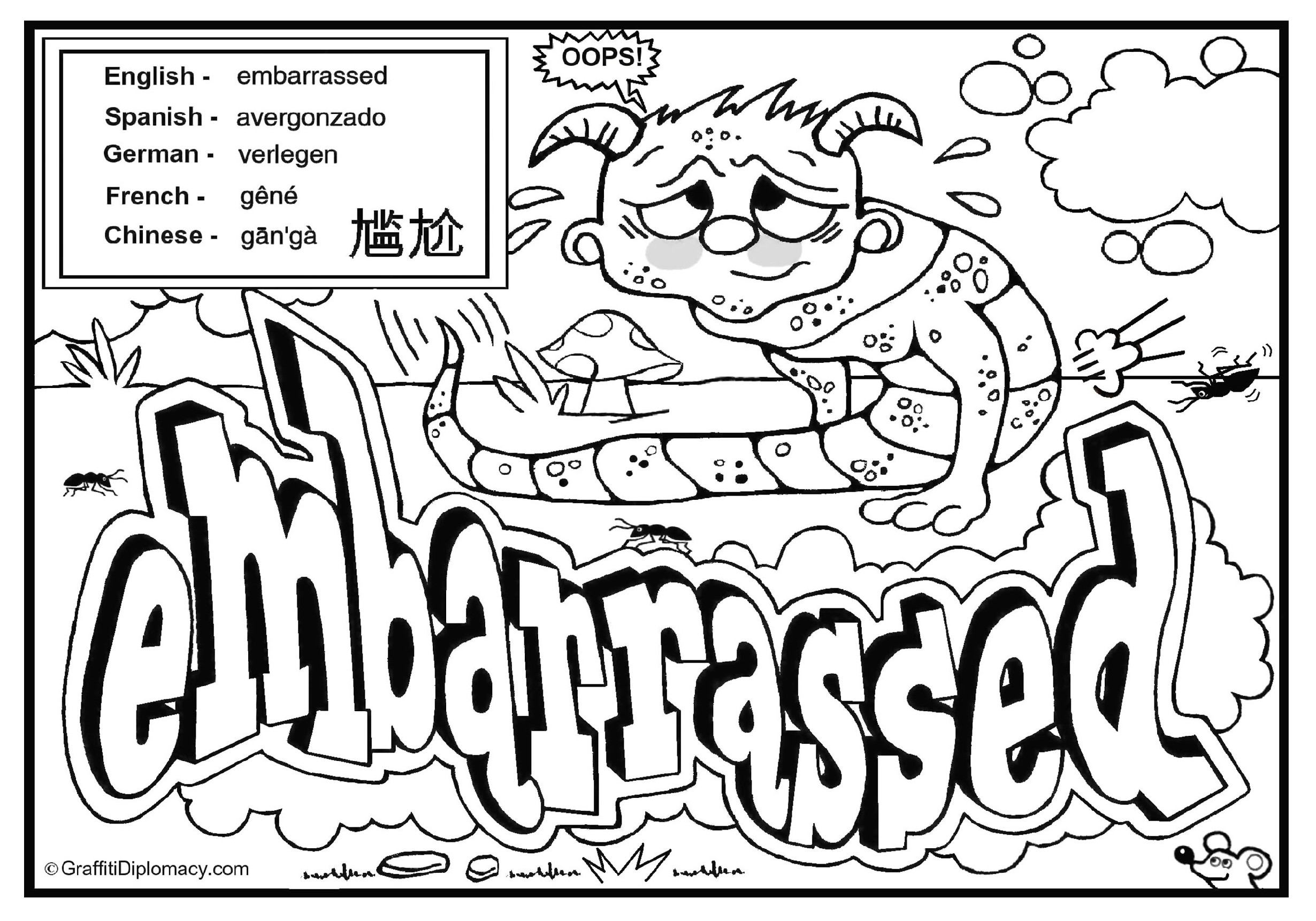 Graffiti Words Coloring Pages