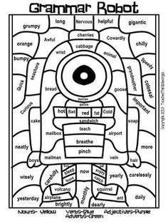 236x314 Parts Of Speech Grammar Coloring Worksheets Work