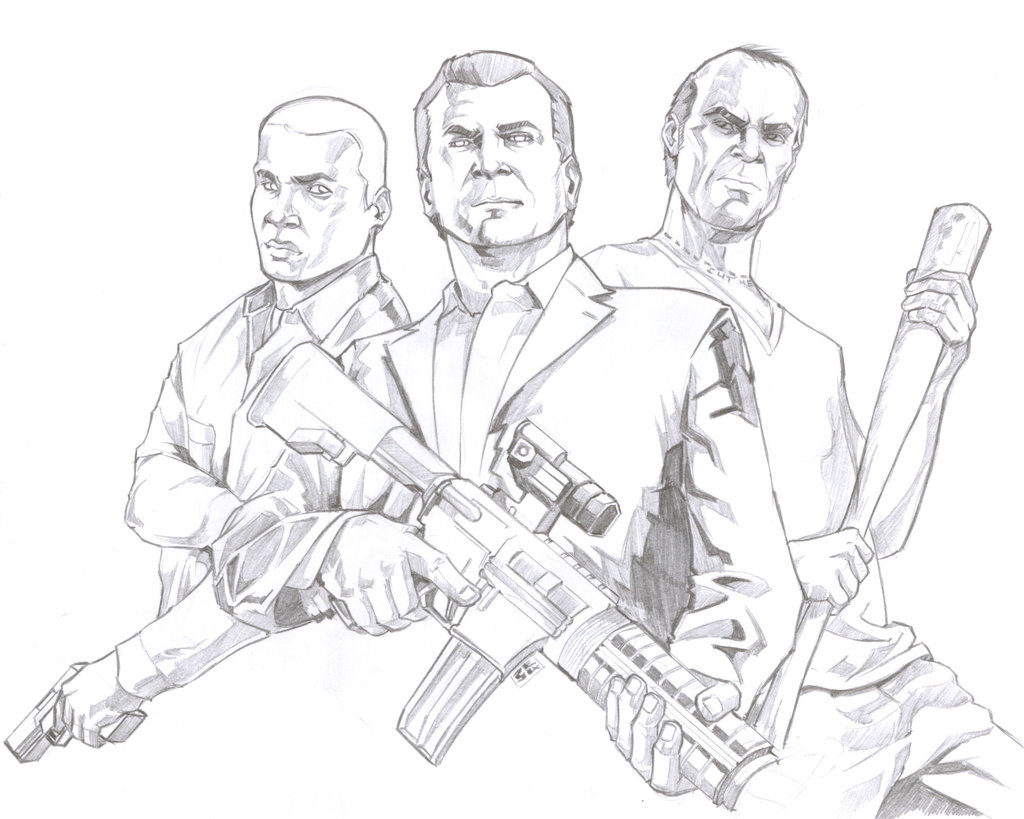 1024x819 Grand Theft Auto V By Csteoh On Within Gta 5 Coloring