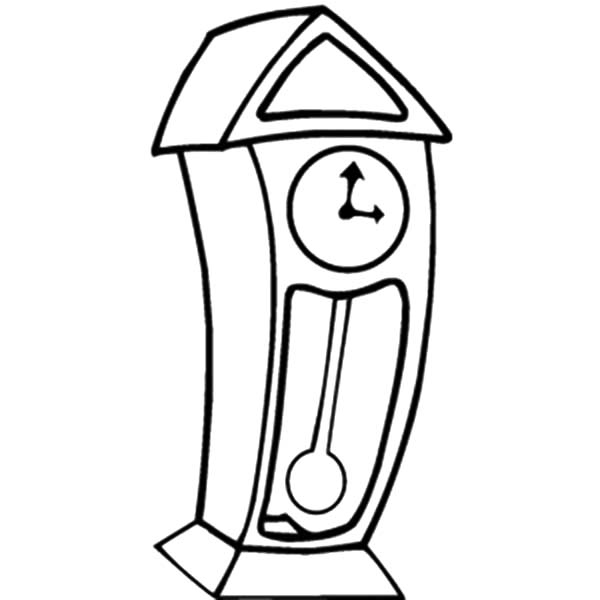 600x600 Grandfather Clock Cartoon Coloring Pages Grandfather Clock