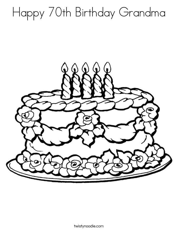 685x886 Happy 70th Birthday Grandma Coloring Page